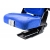 Fotel siedzenie ciągnikowe komfortowe materiałowe + podłokietnik TEKSAS (niebieskie jasne)